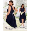 image:imageBeryLove Women Homecoming Cocktail Dress Lace Formal Wedding Guest Party  High Low Dress with V Back for Holiday Prom Elegant Pick for Wedding Guest Evening and Mother of the Bride OccasionsNavy
