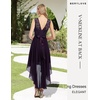 image:imageBeryLove Women Homecoming Cocktail Dress Lace Formal Wedding Guest Party  High Low Dress with V Back for Holiday Prom Elegant Pick for Wedding Guest Evening and Mother of the Bride OccasionsGrape