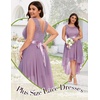 image:imageBeryLove Women Homecoming Cocktail Dress Lace Formal Wedding Guest Party  High Low Dress with V Back for Holiday Prom Elegant Pick for Wedding Guest Evening and Mother of the Bride OccasionsPurple