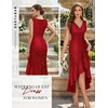 image:imageBeryLove Women Sequin Homecoming V Neck High Low Midi Cocktail Prom Dress  Sequin High Low Midi with V Neck Sleeveless Cut High Waist Ruffle Fits Prom Homecoming Wedding Guest and CocktailRed