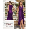 image:imageBeryLove Women Sequin Homecoming V Neck High Low Midi Cocktail Prom Dress  Sequin High Low Midi with V Neck Sleeveless Cut High Waist Ruffle Fits Prom Homecoming Wedding Guest and CocktailPurple