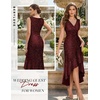 image:imageBeryLove Women Sequin Homecoming V Neck High Low Midi Cocktail Prom Dress  Sequin High Low Midi with V Neck Sleeveless Cut High Waist Ruffle Fits Prom Homecoming Wedding Guest and CocktailBurgundy