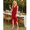 image:imageBeryLove Women Sequin Homecoming V Neck High Low Midi Cocktail Prom Dress  Sequin High Low Midi with V Neck Sleeveless Cut High Waist Ruffle Fits Prom Homecoming Wedding Guest and CocktailRed