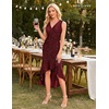 image:imageBeryLove Women Sequin Homecoming V Neck High Low Midi Cocktail Prom Dress  Sequin High Low Midi with V Neck Sleeveless Cut High Waist Ruffle Fits Prom Homecoming Wedding Guest and CocktailBurgundy