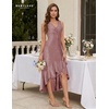 image:imageBeryLove Women Sequin Homecoming V Neck High Low Midi Cocktail Prom Dress  Sequin High Low Midi with V Neck Sleeveless Cut High Waist Ruffle Fits Prom Homecoming Wedding Guest and CocktailBlush