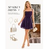 image:imageBeryLove Womens Sparkly Homecoming Formal Teen Cocktail Prom Dress Short  Playful Square Cowl Neck ThreeLayered Flare Hem Glitter Sequin Mini Length Flowy Dress for Party Junior School DancePurple