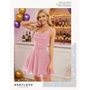 image:imageBeryLove Womens Sparkly Homecoming Formal Teen Cocktail Prom Dress Short  Playful Square Cowl Neck ThreeLayered Flare Hem Glitter Sequin Mini Length Flowy Dress for Party Junior School DancePink