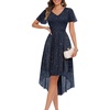 image:imageBeryLove V Neck Sequin Formal High Low Homecoming Midi Short Sleeve DressNavy