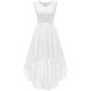 image:imageBeryLove Women Homecoming Cocktail Dress Lace Formal Wedding Guest Party  High Low Dress with V Back for Holiday Prom Elegant Pick for Wedding Guest Evening and Mother of the Bride OccasionsTulle Sequin White