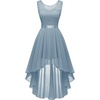 image:imageBeryLove Women Homecoming Cocktail Dress Lace Formal Wedding Guest Party  High Low Dress with V Back for Holiday Prom Elegant Pick for Wedding Guest Evening and Mother of the Bride OccasionsGrey Blue