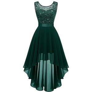 image:imageBeryLove Women Homecoming Cocktail Dress Lace Formal Wedding Guest Party  High Low Dress with V Back for Holiday Prom Elegant Pick for Wedding Guest Evening and Mother of the Bride OccasionsDarkgreen Sequin
