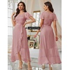 image:imageBeryLove Formal Long Dresses for Women Wedding Guest Cocktail Bridesmaid  Airy Lace amp Chiffon Evening Gown Flutter Sleeve Ideal for Mother of the Bride Prom Homecoming Party amp SemiFormal EventsBlush Sequin