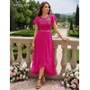 image:imageBeryLove Formal Long Dresses for Women Wedding Guest Cocktail Bridesmaid  Airy Lace amp Chiffon Evening Gown Flutter Sleeve Ideal for Mother of the Bride Prom Homecoming Party amp SemiFormal EventsRose