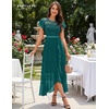 image:imageBeryLove Formal Long Dresses for Women Wedding Guest Cocktail Bridesmaid  Airy Lace amp Chiffon Evening Gown Flutter Sleeve Ideal for Mother of the Bride Prom Homecoming Party amp SemiFormal EventsPeacockgreen