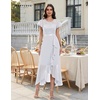 image:imageBeryLove Formal Long Dresses for Women Wedding Guest Cocktail Bridesmaid  Airy Lace amp Chiffon Evening Gown Flutter Sleeve Ideal for Mother of the Bride Prom Homecoming Party amp SemiFormal EventsWhite Sequin