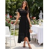 image:imageBeryLove Formal Long Dresses for Women Wedding Guest Cocktail Bridesmaid  Airy Lace amp Chiffon Evening Gown Flutter Sleeve Ideal for Mother of the Bride Prom Homecoming Party amp SemiFormal EventsBlack