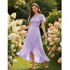image:imageBeryLove Formal Long Dresses for Women Wedding Guest Cocktail Bridesmaid  Airy Lace amp Chiffon Evening Gown Flutter Sleeve Ideal for Mother of the Bride Prom Homecoming Party amp SemiFormal EventsLavender