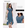 image:imageBeryLove Formal Long Dresses for Women Wedding Guest Cocktail Bridesmaid  Airy Lace amp Chiffon Evening Gown Flutter Sleeve Ideal for Mother of the Bride Prom Homecoming Party amp SemiFormal EventsGrey Blue Sequin