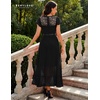 image:imageBeryLove Formal Long Dresses for Women Wedding Guest Cocktail Bridesmaid  Airy Lace amp Chiffon Evening Gown Flutter Sleeve Ideal for Mother of the Bride Prom Homecoming Party amp SemiFormal EventsBlack