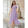 image:imageBeryLove Formal Long Dresses for Women Wedding Guest Cocktail Bridesmaid  Airy Lace amp Chiffon Evening Gown Flutter Sleeve Ideal for Mother of the Bride Prom Homecoming Party amp SemiFormal EventsLavender