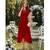 image:imageBeryLove Formal Long Dresses for Women Wedding Guest Cocktail Bridesmaid  Airy Lace amp Chiffon Evening Gown Flutter Sleeve Ideal for Mother of the Bride Prom Homecoming Party amp SemiFormal EventsRed