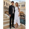 image:imageBeryLove Formal Long Dresses for Women Wedding Guest Cocktail Bridesmaid  Airy Lace amp Chiffon Evening Gown Flutter Sleeve Ideal for Mother of the Bride Prom Homecoming Party amp SemiFormal EventsWhite Sequin