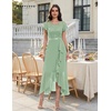 image:imageBeryLove Formal Long Dresses for Women Wedding Guest Cocktail Bridesmaid  Airy Lace amp Chiffon Evening Gown Flutter Sleeve Ideal for Mother of the Bride Prom Homecoming Party amp SemiFormal EventsLight Green Sequin