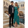 image:imageBeryLove Formal Long Dresses for Women Wedding Guest Cocktail Bridesmaid  Airy Lace amp Chiffon Evening Gown Flutter Sleeve Ideal for Mother of the Bride Prom Homecoming Party amp SemiFormal EventsPeacockgreen Sequin