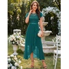image:imageBeryLove Formal Long Dresses for Women Wedding Guest Cocktail Bridesmaid  Airy Lace amp Chiffon Evening Gown Flutter Sleeve Ideal for Mother of the Bride Prom Homecoming Party amp SemiFormal EventsPeacockgreen