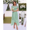 image:imageBeryLove Formal Long Dresses for Women Wedding Guest Cocktail Bridesmaid  Airy Lace amp Chiffon Evening Gown Flutter Sleeve Ideal for Mother of the Bride Prom Homecoming Party amp SemiFormal EventsLight Green