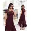 image:imageBeryLove Formal Long Dresses for Women Wedding Guest Cocktail Bridesmaid  Airy Lace amp Chiffon Evening Gown Flutter Sleeve Ideal for Mother of the Bride Prom Homecoming Party amp SemiFormal EventsBurgundy Sequin