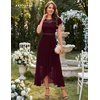 image:imageBeryLove Formal Long Dresses for Women Wedding Guest Cocktail Bridesmaid  Airy Lace amp Chiffon Evening Gown Flutter Sleeve Ideal for Mother of the Bride Prom Homecoming Party amp SemiFormal EventsBurgundy