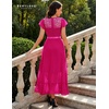 image:imageBeryLove Formal Long Dresses for Women Wedding Guest Cocktail Bridesmaid  Airy Lace amp Chiffon Evening Gown Flutter Sleeve Ideal for Mother of the Bride Prom Homecoming Party amp SemiFormal EventsRose