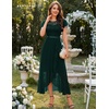image:imageBeryLove Formal Long Dresses for Women Wedding Guest Cocktail Bridesmaid  Airy Lace amp Chiffon Evening Gown Flutter Sleeve Ideal for Mother of the Bride Prom Homecoming Party amp SemiFormal EventsDarkgreen