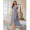 image:imageBeryLove Formal Long Dresses for Women Wedding Guest Cocktail Bridesmaid  Airy Lace amp Chiffon Evening Gown Flutter Sleeve Ideal for Mother of the Bride Prom Homecoming Party amp SemiFormal EventsGrey