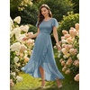 image:imageBeryLove Formal Long Dresses for Women Wedding Guest Cocktail Bridesmaid  Airy Lace amp Chiffon Evening Gown Flutter Sleeve Ideal for Mother of the Bride Prom Homecoming Party amp SemiFormal EventsGrey Blue