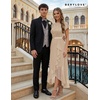 image:imageBeryLove Formal Long Dresses for Women Wedding Guest Cocktail Bridesmaid  Airy Lace amp Chiffon Evening Gown Flutter Sleeve Ideal for Mother of the Bride Prom Homecoming Party amp SemiFormal EventsChampagne Sequin