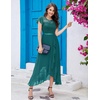 image:imageBeryLove Formal Long Dresses for Women Wedding Guest Cocktail Bridesmaid  Airy Lace amp Chiffon Evening Gown Flutter Sleeve Ideal for Mother of the Bride Prom Homecoming Party amp SemiFormal EventsPeacockgreen