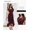 image:imageBeryLove Formal Long Dresses for Women Wedding Guest Cocktail Bridesmaid  Airy Lace amp Chiffon Evening Gown Flutter Sleeve Ideal for Mother of the Bride Prom Homecoming Party amp SemiFormal EventsBurgundy Sequin