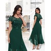 image:imageBeryLove Formal Long Dresses for Women Wedding Guest Cocktail Bridesmaid  Airy Lace amp Chiffon Evening Gown Flutter Sleeve Ideal for Mother of the Bride Prom Homecoming Party amp SemiFormal EventsDarkgreen Sequin