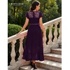image:imageBeryLove Formal Long Dresses for Women Wedding Guest Cocktail Bridesmaid  Airy Lace amp Chiffon Evening Gown Flutter Sleeve Ideal for Mother of the Bride Prom Homecoming Party amp SemiFormal EventsGrape