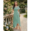 image:imageBeryLove Formal Long Dresses for Women Wedding Guest Cocktail Bridesmaid  Airy Lace amp Chiffon Evening Gown Flutter Sleeve Ideal for Mother of the Bride Prom Homecoming Party amp SemiFormal EventsLight Green