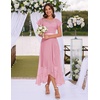 image:imageBeryLove Formal Long Dresses for Women Wedding Guest Cocktail Bridesmaid  Airy Lace amp Chiffon Evening Gown Flutter Sleeve Ideal for Mother of the Bride Prom Homecoming Party amp SemiFormal EventsPink