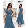 image:imageBeryLove Formal Long Dresses for Women Wedding Guest Cocktail Bridesmaid  Airy Lace amp Chiffon Evening Gown Flutter Sleeve Ideal for Mother of the Bride Prom Homecoming Party amp SemiFormal EventsGrey Blue Sequin