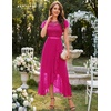 image:imageBeryLove Formal Long Dresses for Women Wedding Guest Cocktail Bridesmaid  Airy Lace amp Chiffon Evening Gown Flutter Sleeve Ideal for Mother of the Bride Prom Homecoming Party amp SemiFormal EventsRose
