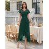 image:imageBeryLove Formal Long Dresses for Women Wedding Guest Cocktail Bridesmaid  Airy Lace amp Chiffon Evening Gown Flutter Sleeve Ideal for Mother of the Bride Prom Homecoming Party amp SemiFormal EventsDarkgreen Sequin