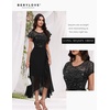 image:imageBeryLove Formal Long Dresses for Women Wedding Guest Cocktail Bridesmaid  Airy Lace amp Chiffon Evening Gown Flutter Sleeve Ideal for Mother of the Bride Prom Homecoming Party amp SemiFormal EventsBlack Sequin