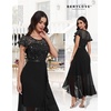 image:imageBeryLove Formal Long Dresses for Women Wedding Guest Cocktail Bridesmaid  Airy Lace amp Chiffon Evening Gown Flutter Sleeve Ideal for Mother of the Bride Prom Homecoming Party amp SemiFormal EventsBlack Sequin