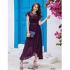 image:imageBeryLove Formal Long Dresses for Women Wedding Guest Cocktail Bridesmaid  Airy Lace amp Chiffon Evening Gown Flutter Sleeve Ideal for Mother of the Bride Prom Homecoming Party amp SemiFormal EventsGrape