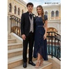 image:imageBeryLove Formal Long Dresses for Women Wedding Guest Cocktail Bridesmaid  Airy Lace amp Chiffon Evening Gown Flutter Sleeve Ideal for Mother of the Bride Prom Homecoming Party amp SemiFormal EventsNavy Sequin